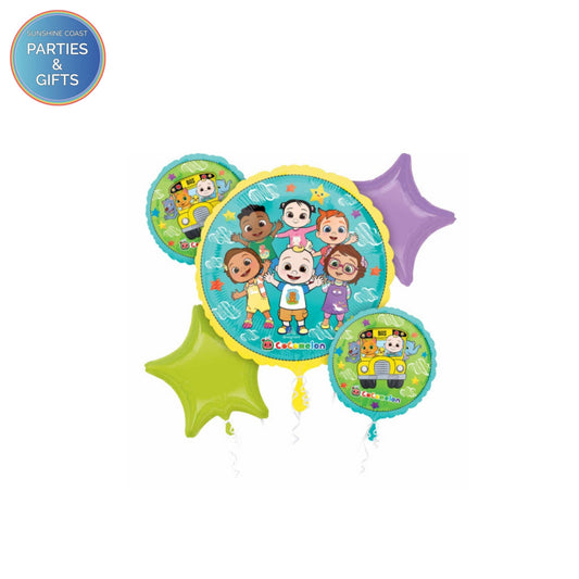 COCOMELON HELIUM FOIL BALLOON BOUQUET - PACK OF 5