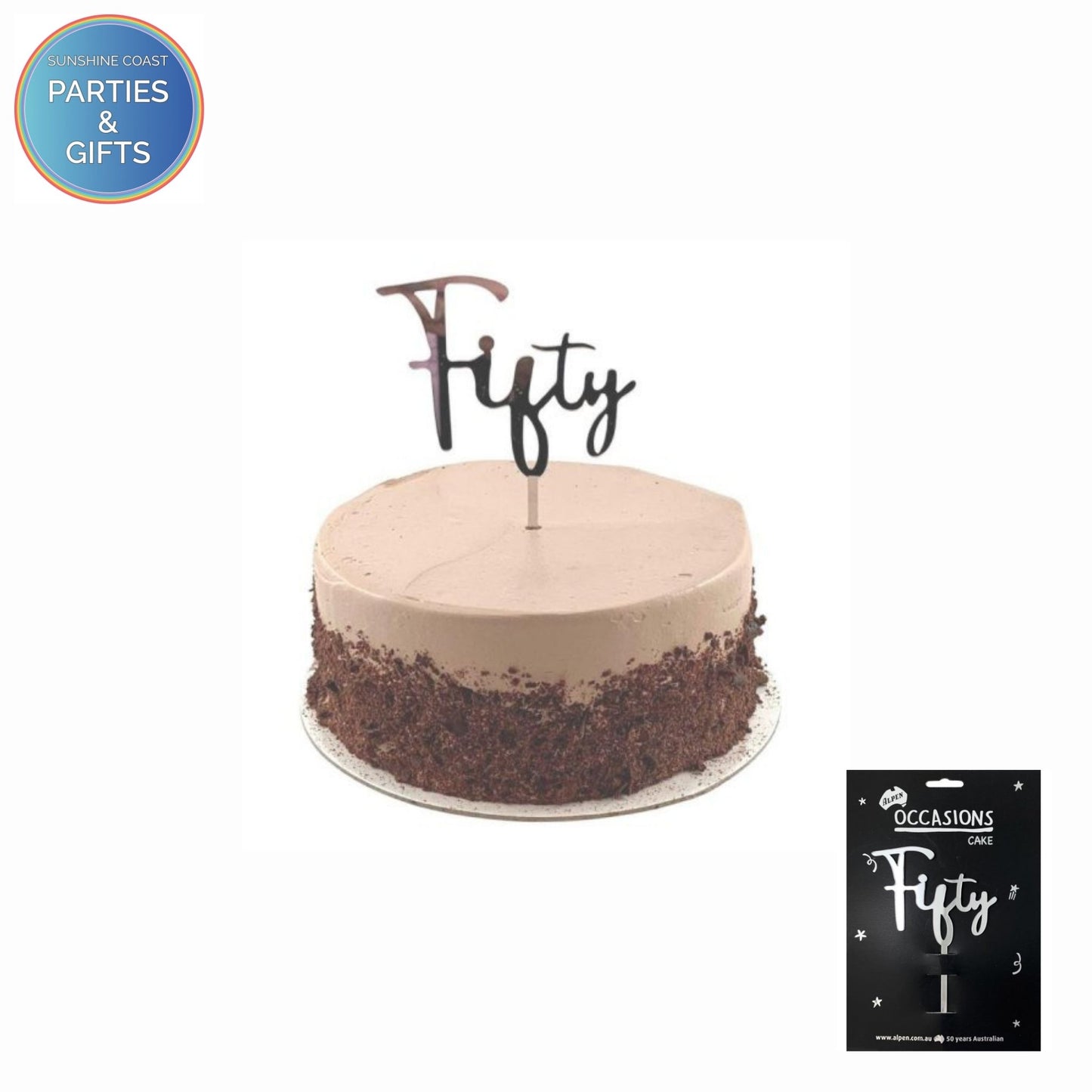 ACRYLIC CAKE TOPPER 2MM - SILVER FIFTY