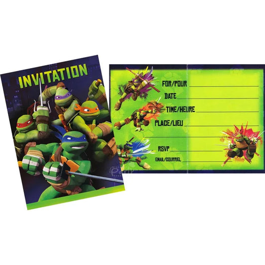 TEENAGE MUTANT NINJA TURTLES INVITATION SET - PACK OF 8