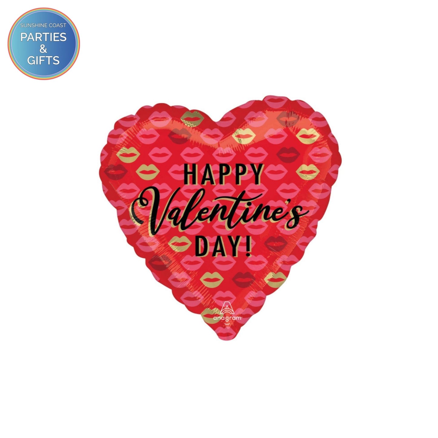 HAPPY VALENTINE'S DAY KISSES FOIL BALLOON - 43CM
