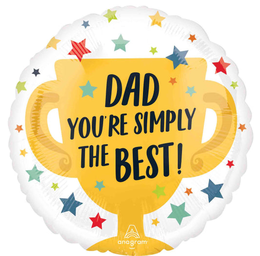HAPPY FATHERS DAY SIMPLY THE BEST #1 DAD FOIL BALLOON - 45CM