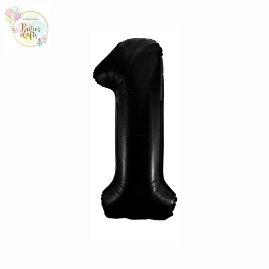 GIANT FOIL BALLOON - BLACK NUMBER 1 - 86CM