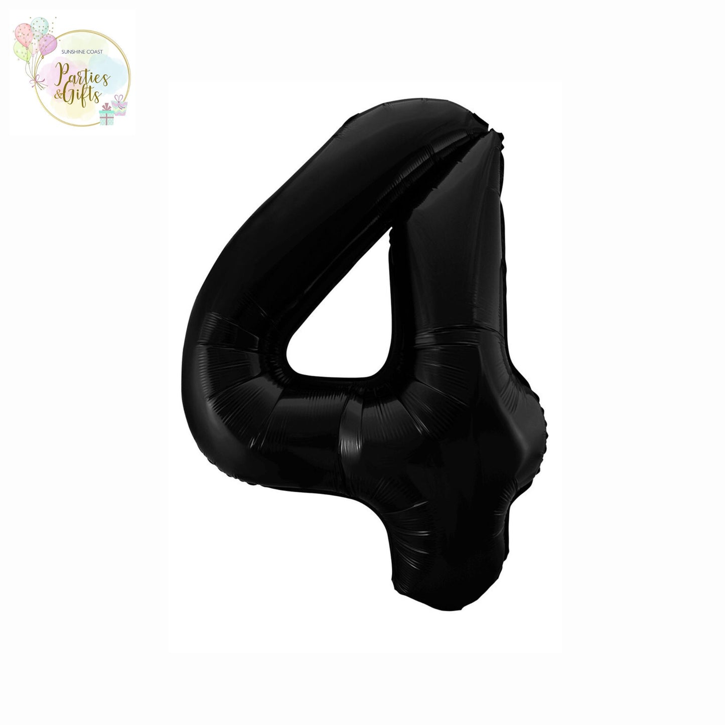 GIANT FOIL BALLOON - BLACK NUMBER 4 - 86CM