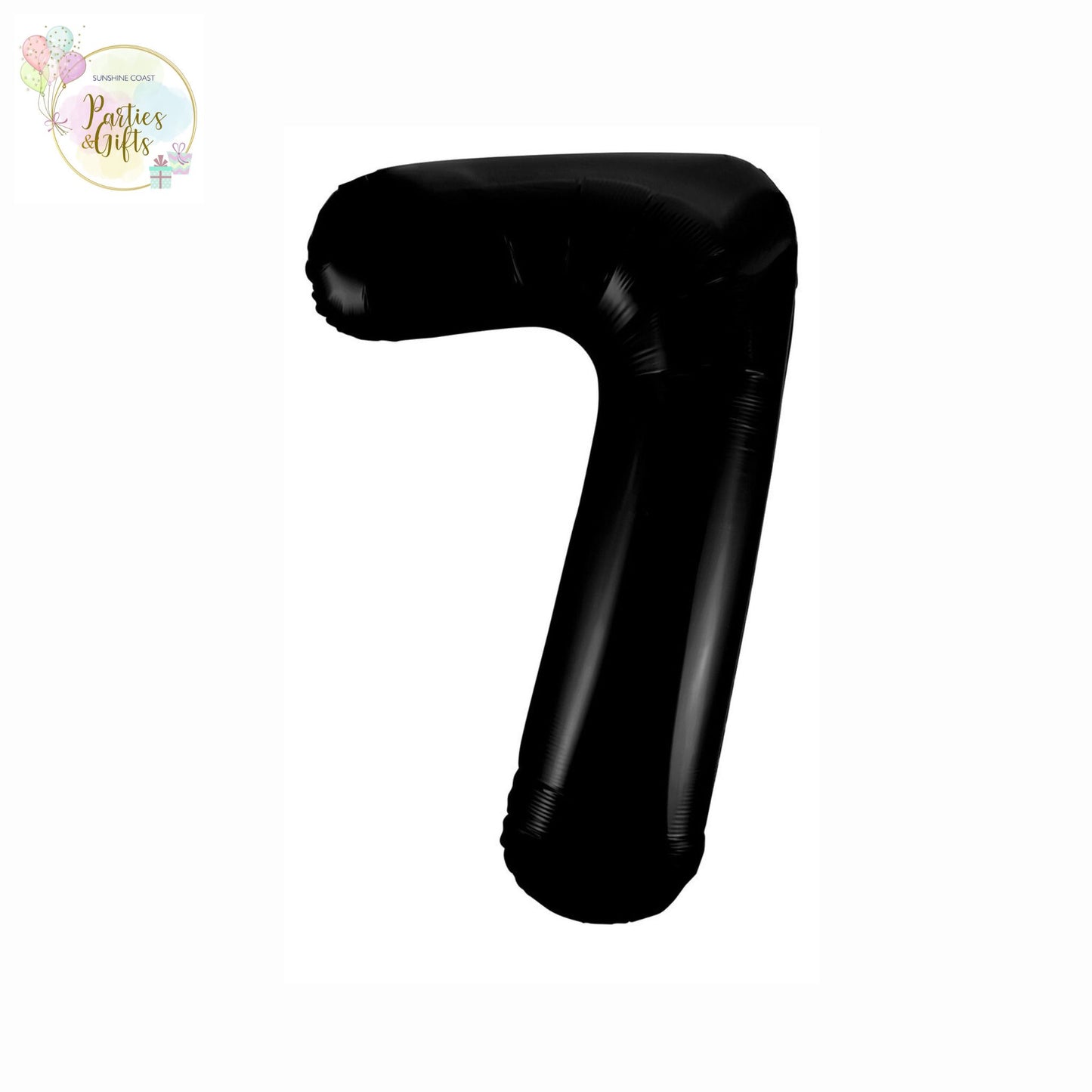 GIANT FOIL BALLOON - BLACK NUMBER 7 - 86CM