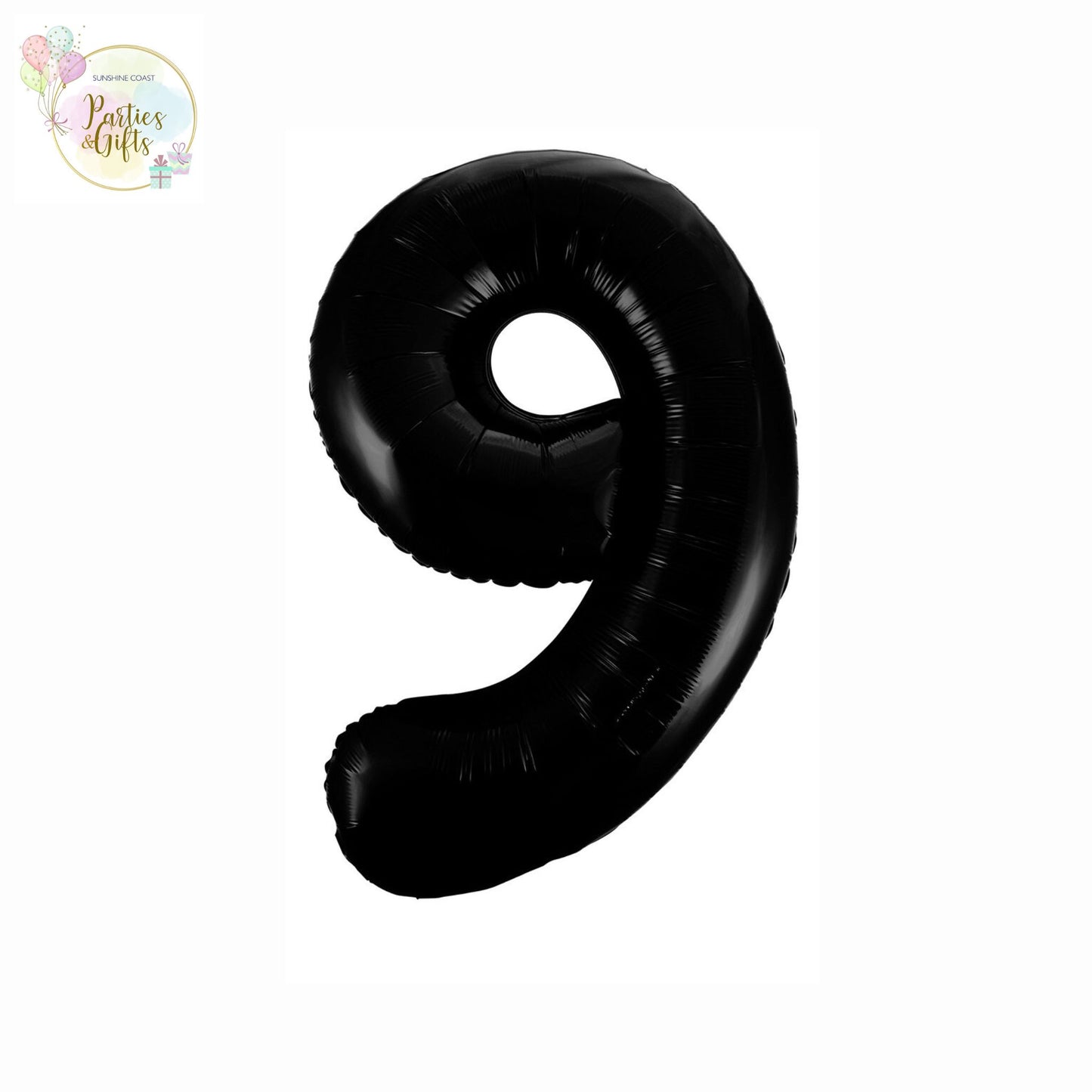 GIANT FOIL BALLOON - BLACK NUMBER 9 - 86CM