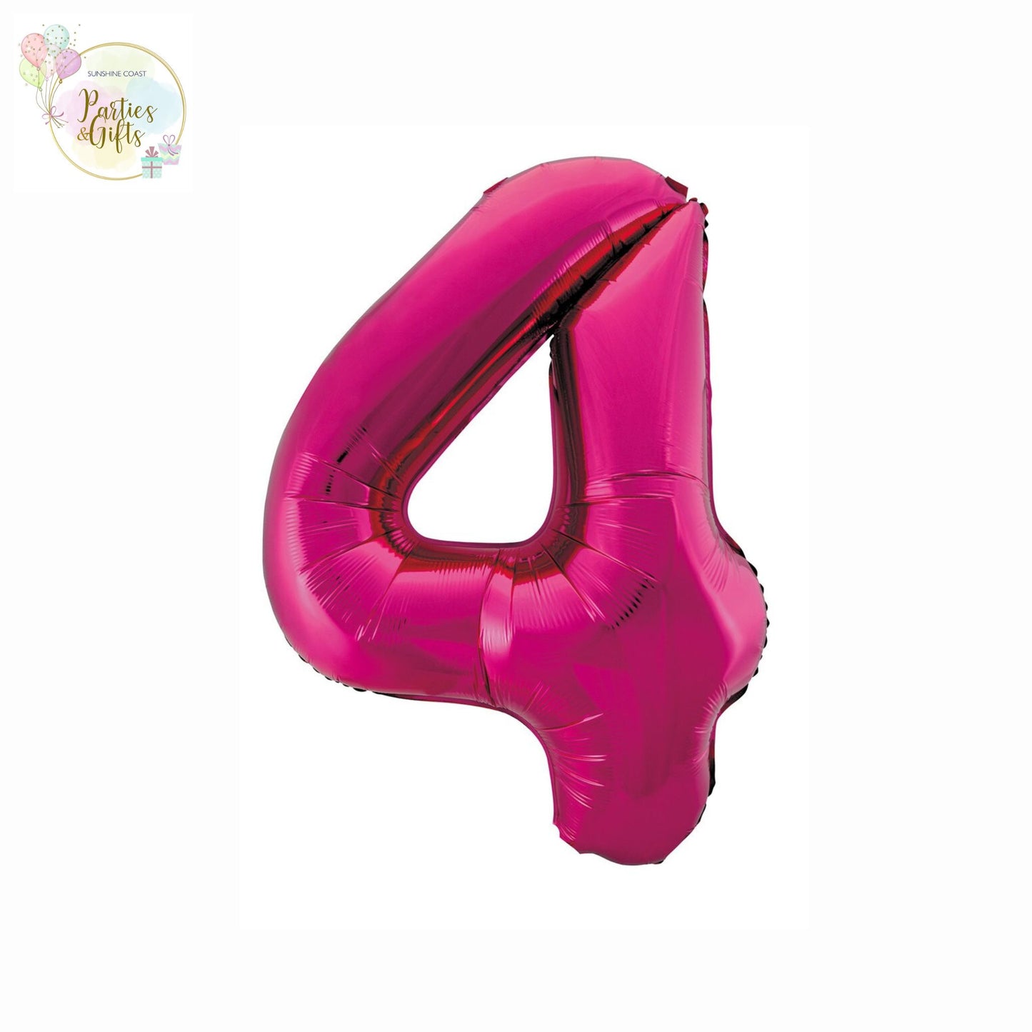 GIANT FOIL BALLOON - HOT PINK NUMBER 4 - 86CM