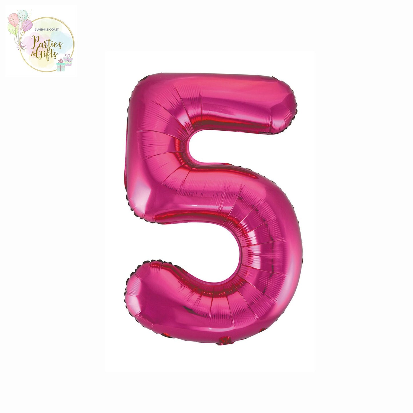 GIANT FOIL BALLOON - HOT PINK NUMBER 5 - 86CM