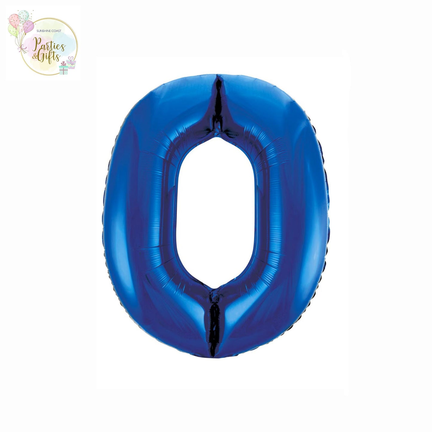 GIANT FOIL BALLOON - ROYAL BLUE NUMBER 0 - 86CM