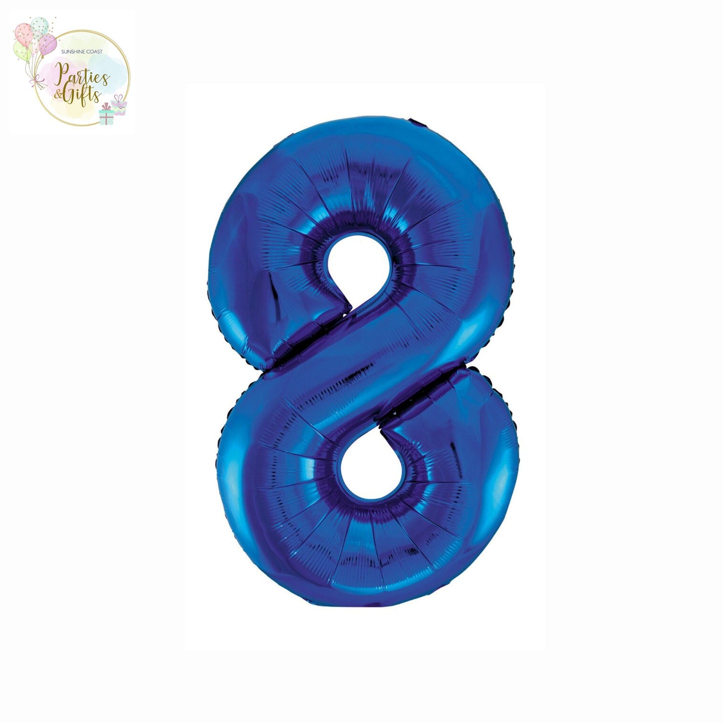 GIANT FOIL BALLOON - ROYAL BLUE NUMBER 8 - 86CM
