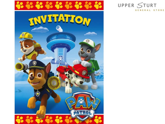 PAW PATROL INVITATION SET - PACK OF 8