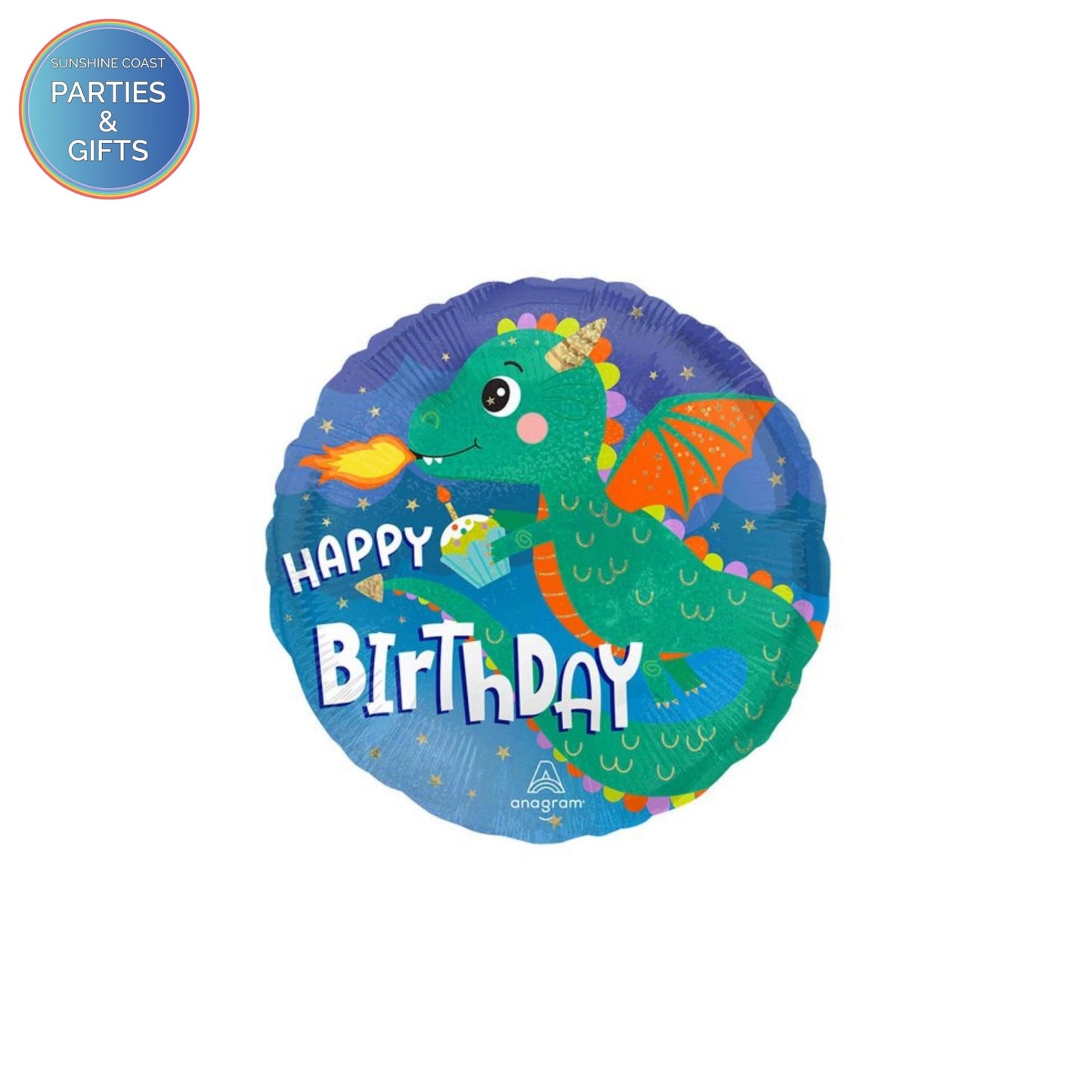 CUTE DRAGON HAPPY BIRTHDAY FOIL BALLOON - 43CM
