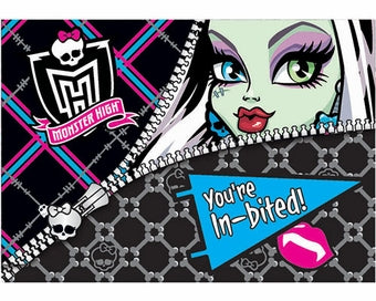 MONSTER HIGH INVITATION SET - PACK OF 8