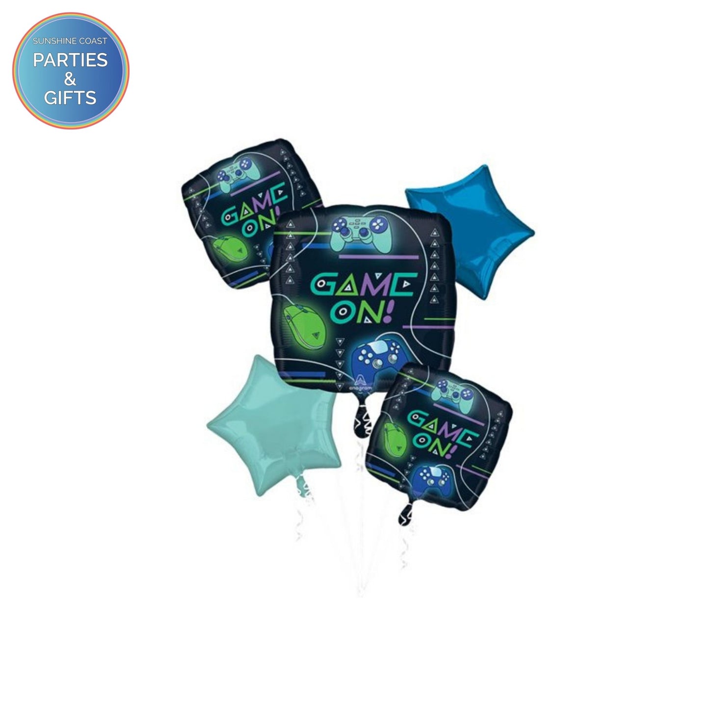 GAME ON HELIUM FOIL BALLOON BOUQUET - PACK OF 5