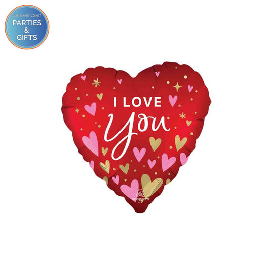 SATIN I LOVE YOU HEARTFELT ELEGANCE FOIL BALLOON - 45CM