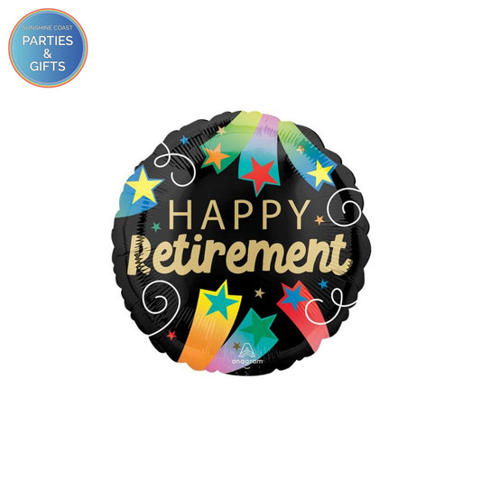 HAPPY RETIREMENT STAR FOIL BALLOON - 43CM