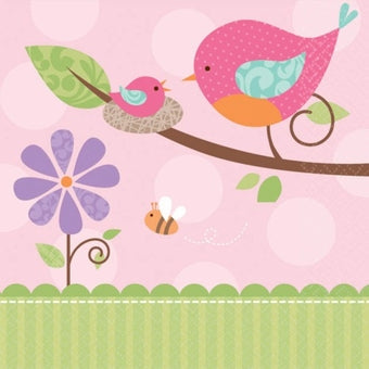 BABY SHOWER TWEET BABY GIRL BEVERAGE NAPKINS - PACK OF 16