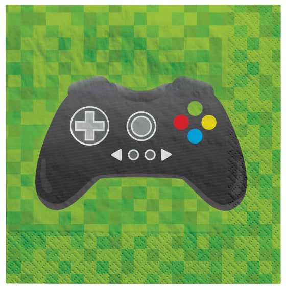 LEVEL UP GAMING BEVERAGE NAPKINS - PACK OF 16
