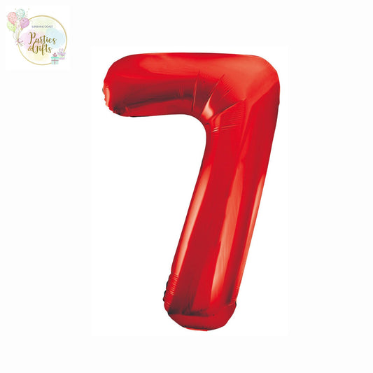 GIANT FOIL BALLOON - RED NUMBER 7 - 86CM