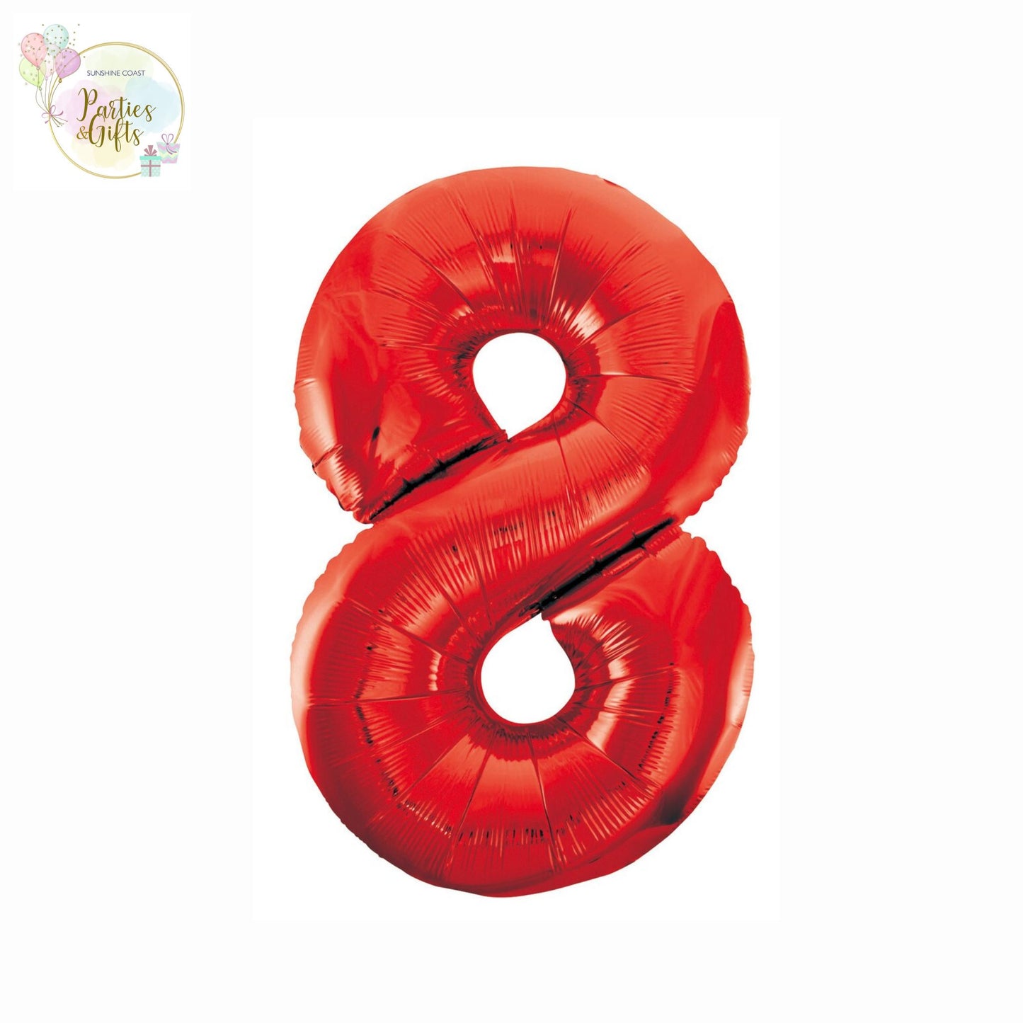 GIANT FOIL BALLOON - RED NUMBER 8 - 86CM