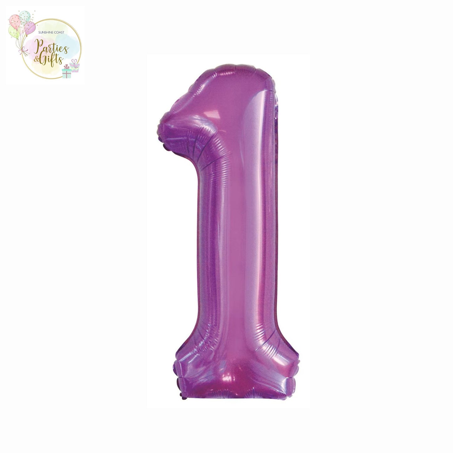 GIANT FOIL BALLOON - PURPLE NUMBER 1 - 86CM
