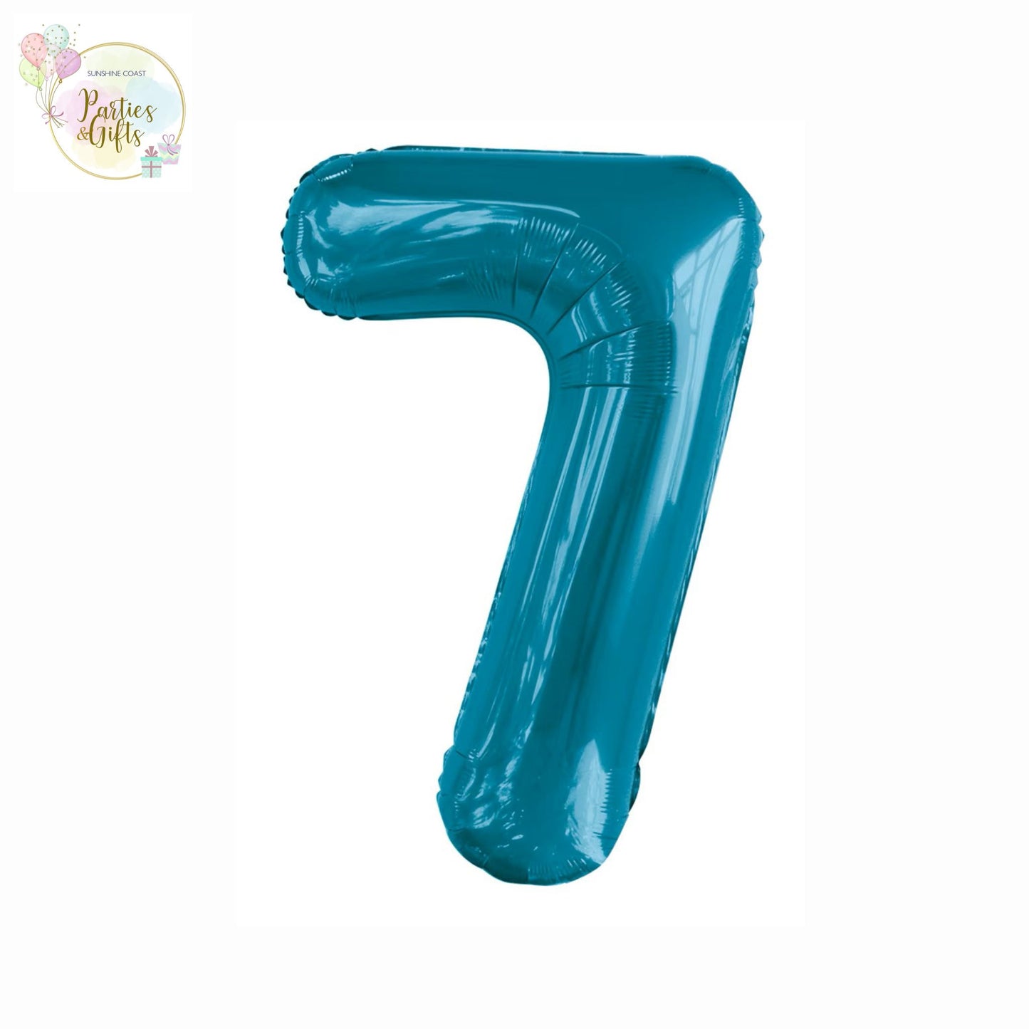 GIANT FOIL BALLOON - CARIBBEAN TEAL NUMBER 7 - 86CM