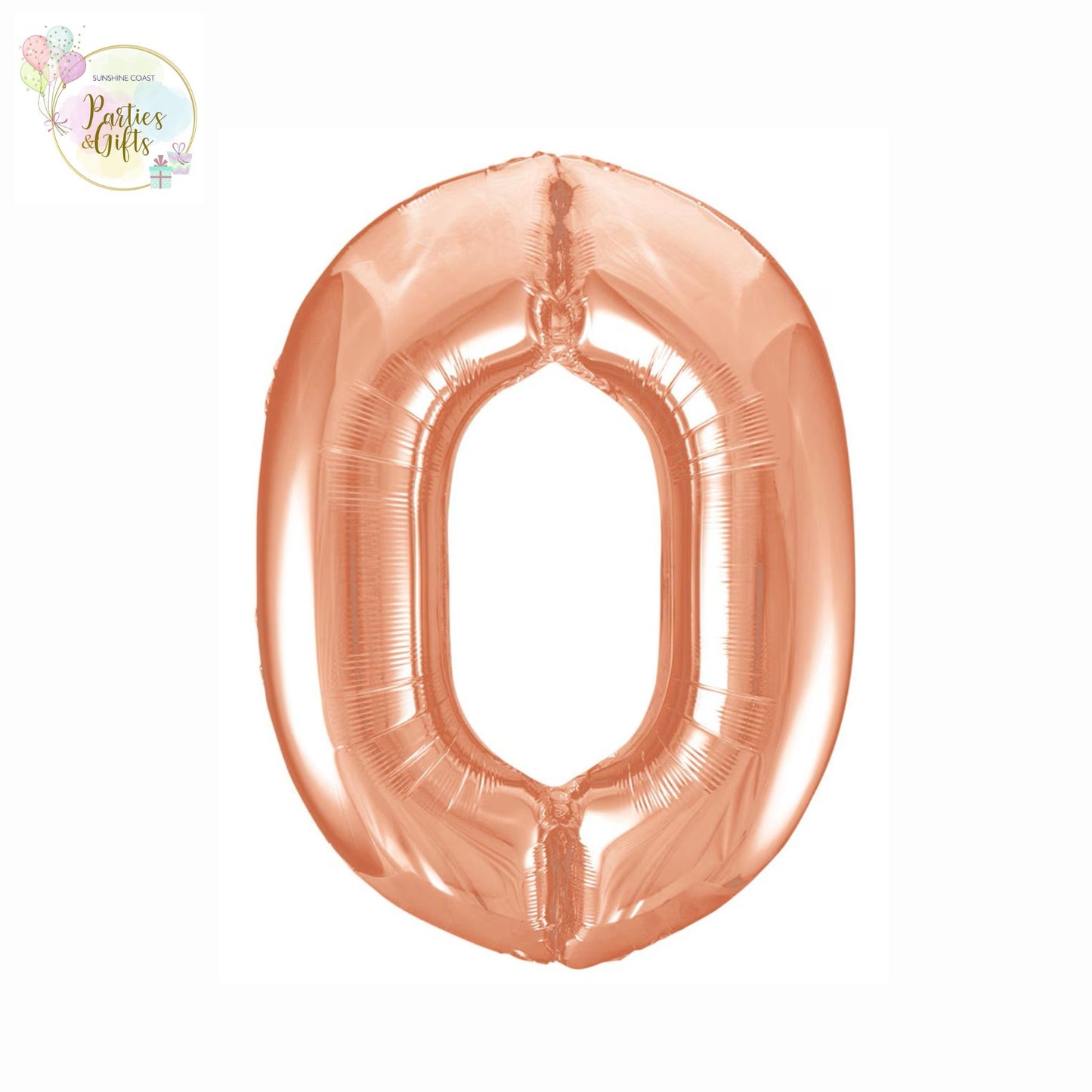GIANT FOIL BALLOON - ROSE GOLD NUMBER 0 - 86CM