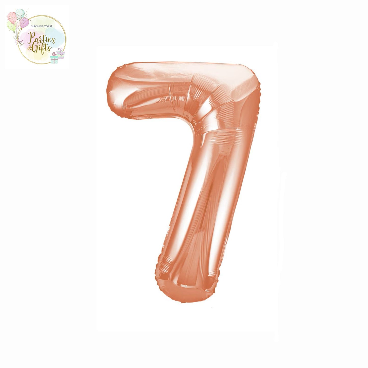 GIANT FOIL BALLOON - ROSE GOLD NUMBER 7 - 86CM