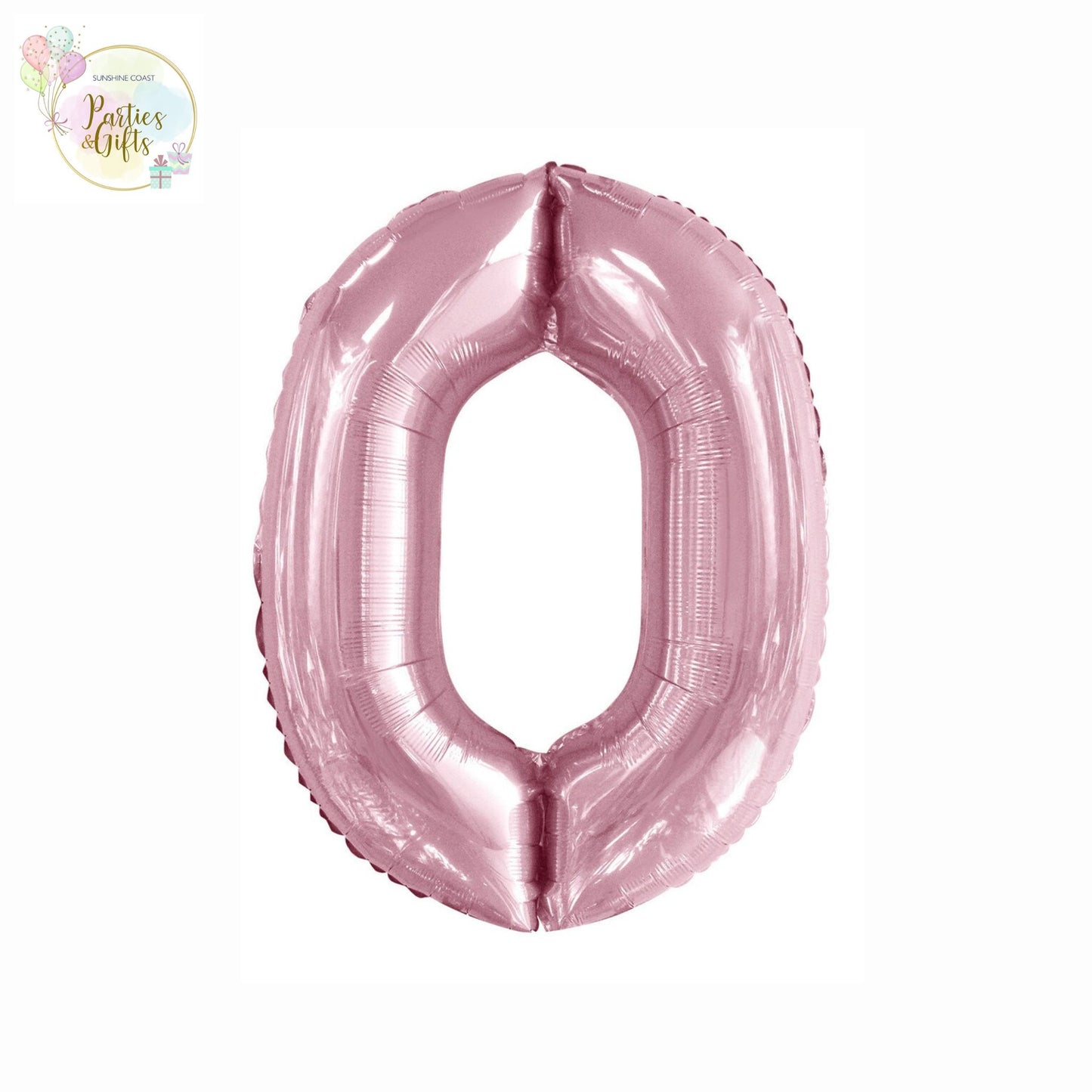 GIANT FOIL BALLOON - LOVELY PINK NUMBER 0 - 86CM