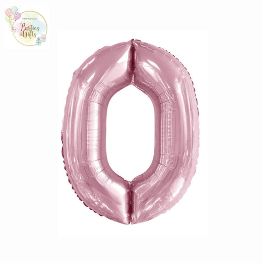 GIANT FOIL BALLOON - LOVELY PINK NUMBER 0 - 86CM