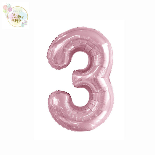 GIANT FOIL BALLOON - LOVELY PINK NUMBER 3 - 86CM