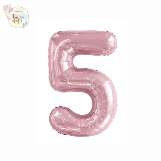 GIANT FOIL BALLOON - LOVELY PINK NUMBER 5 - 86CM