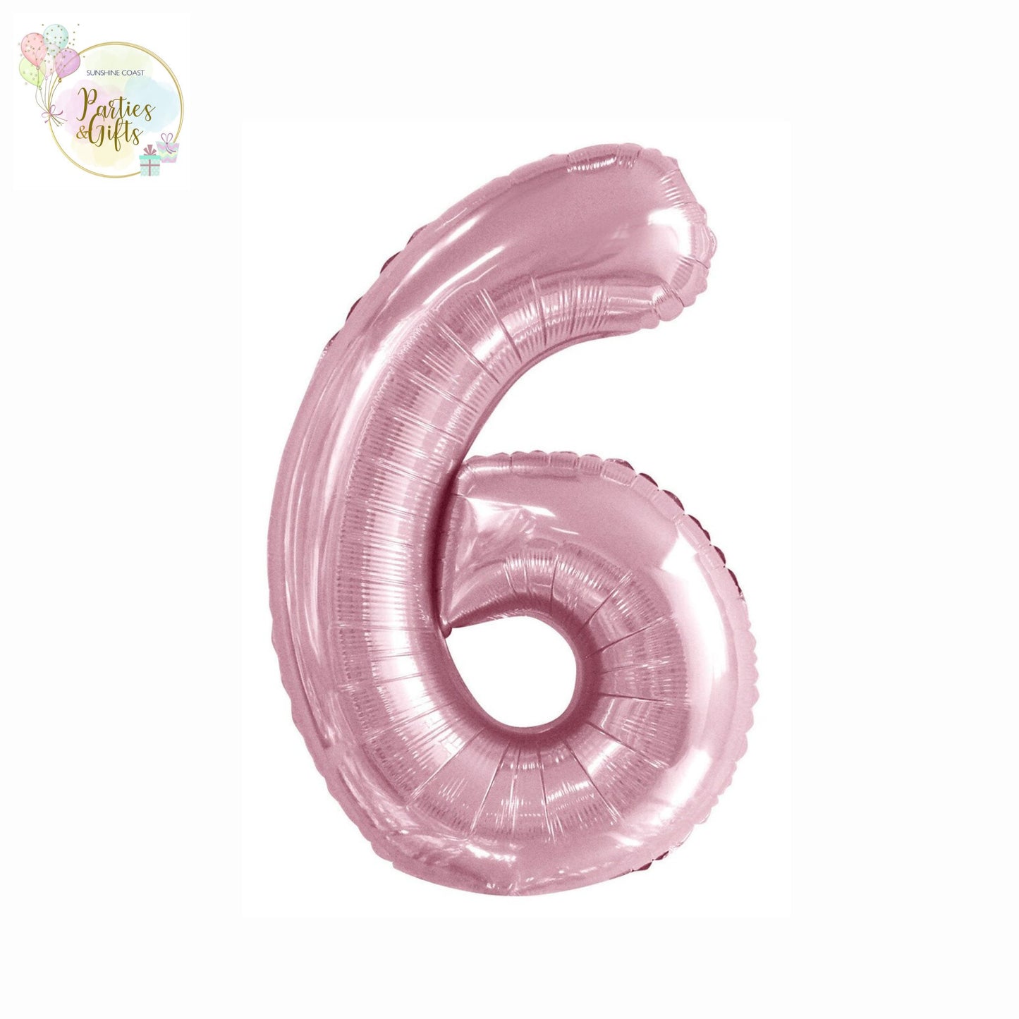 GIANT FOIL BALLOON - LOVELY PINK NUMBER 6 - 86CM