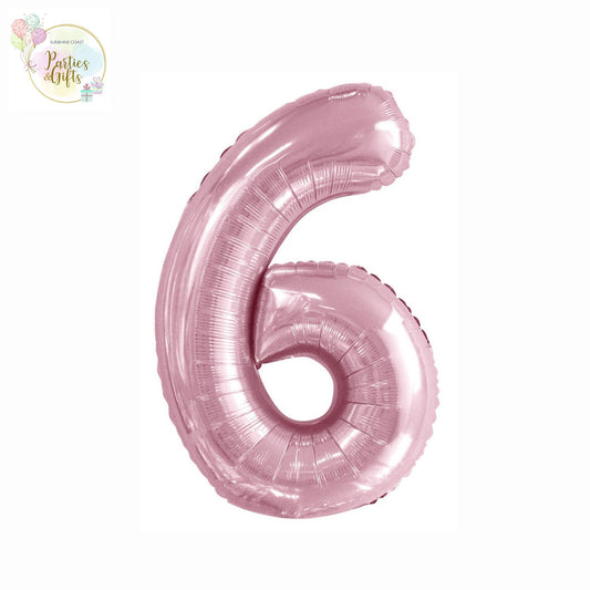 GIANT FOIL BALLOON - LOVELY PINK NUMBER 6 - 86CM