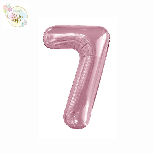 GIANT FOIL BALLOON - LOVELY PINK NUMBER 7 - 86CM