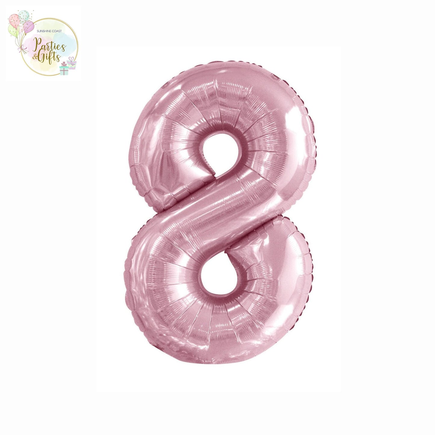 GIANT FOIL BALLOON - LOVELY PINK NUMBER 8 - 86CM