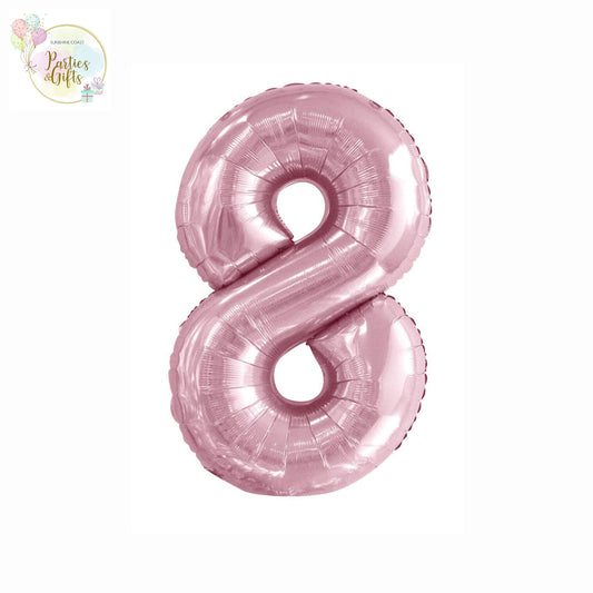 GIANT FOIL BALLOON - LOVELY PINK NUMBER 8 - 86CM