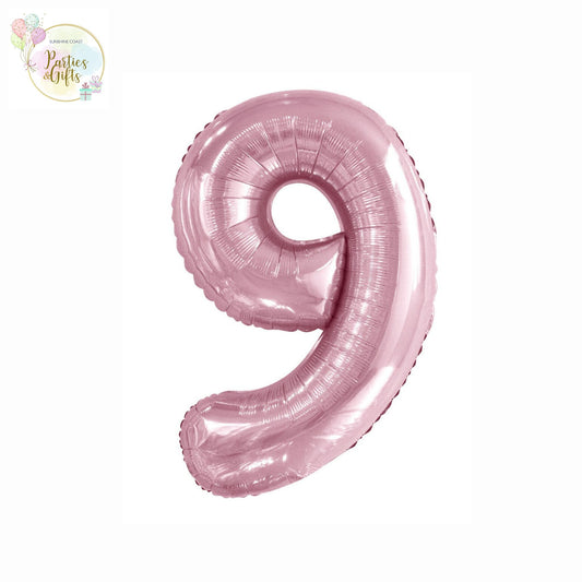 GIANT FOIL BALLOON - LOVELY PINK NUMBER 9 - 86CM