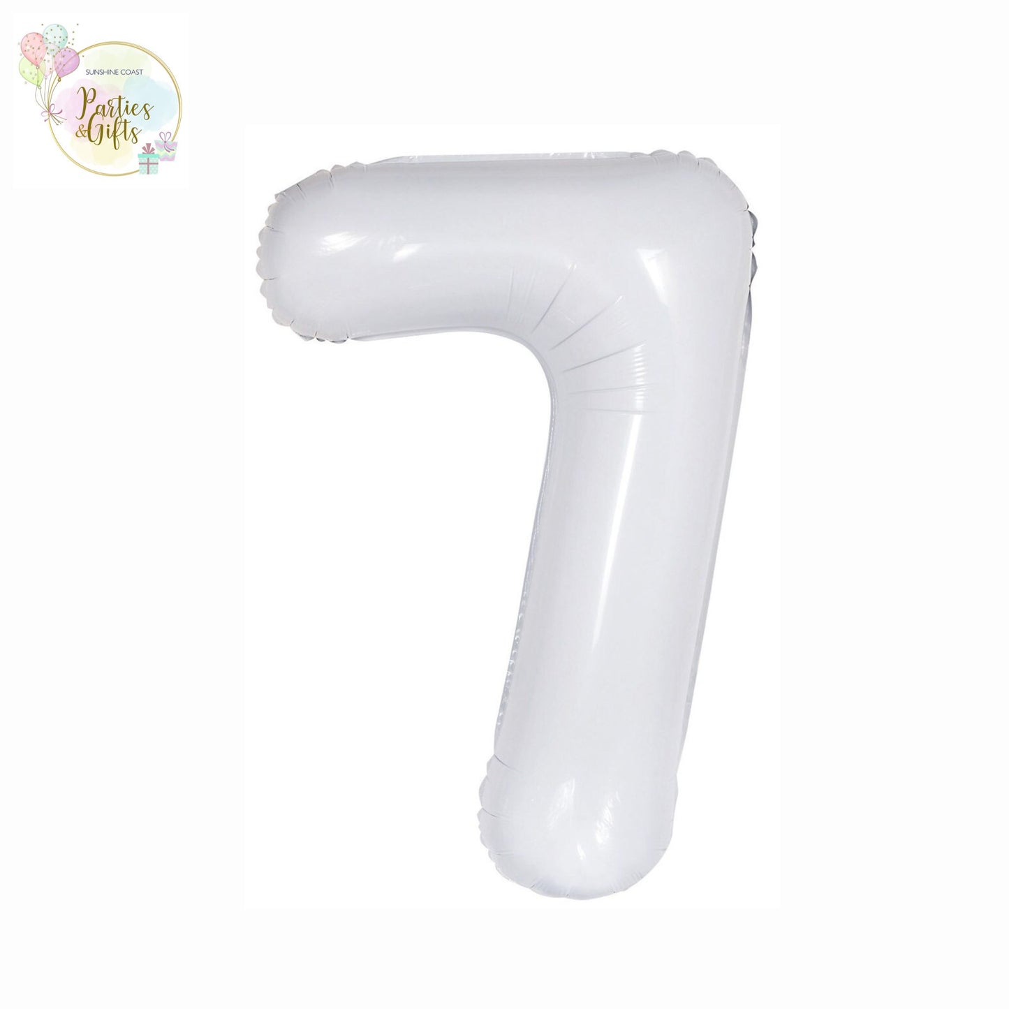 GIANT FOIL BALLOON - WHITE NUMBER 7 - 86CM