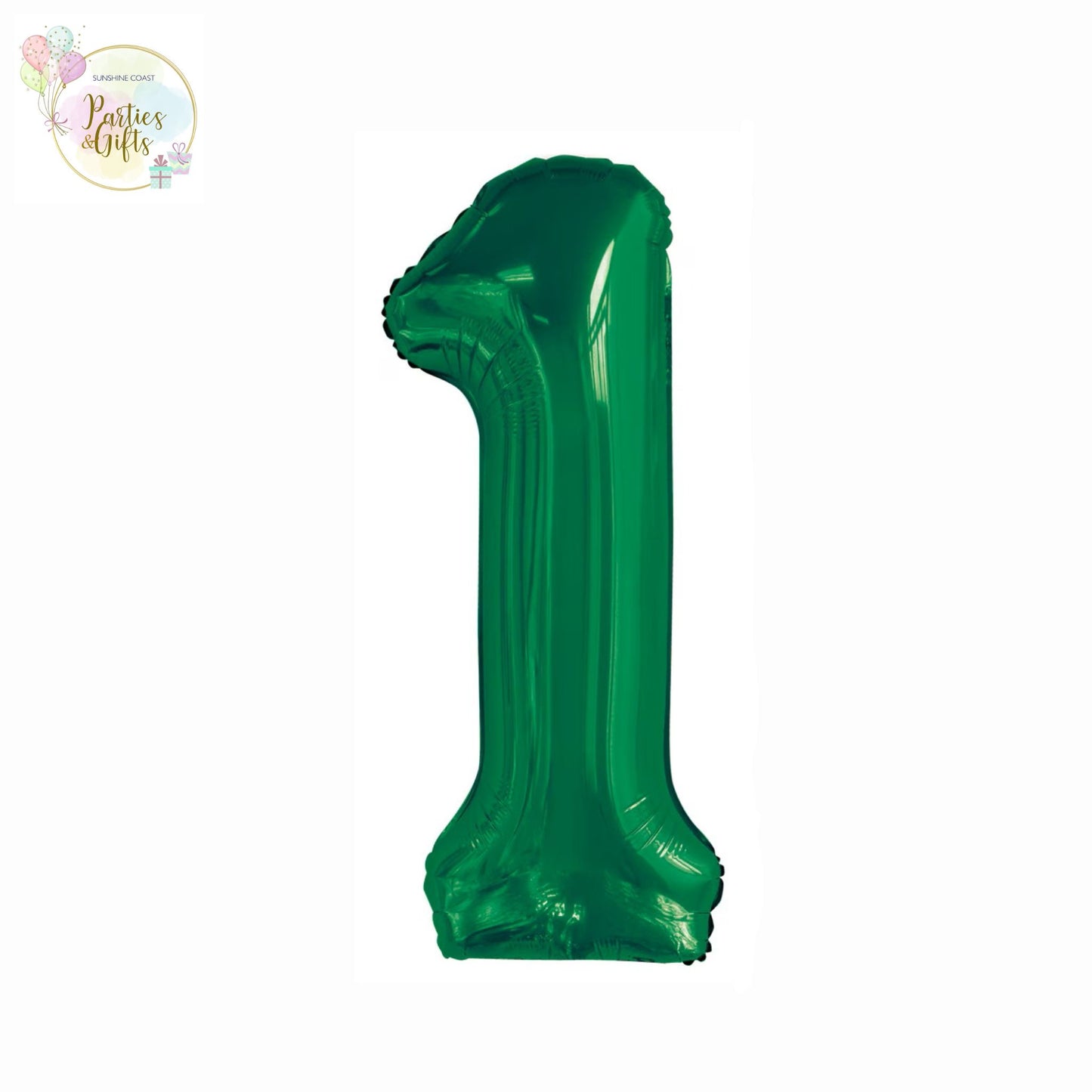 GIANT FOIL BALLOON - EMERALD GREEN NUMBER 1 - 86CM
