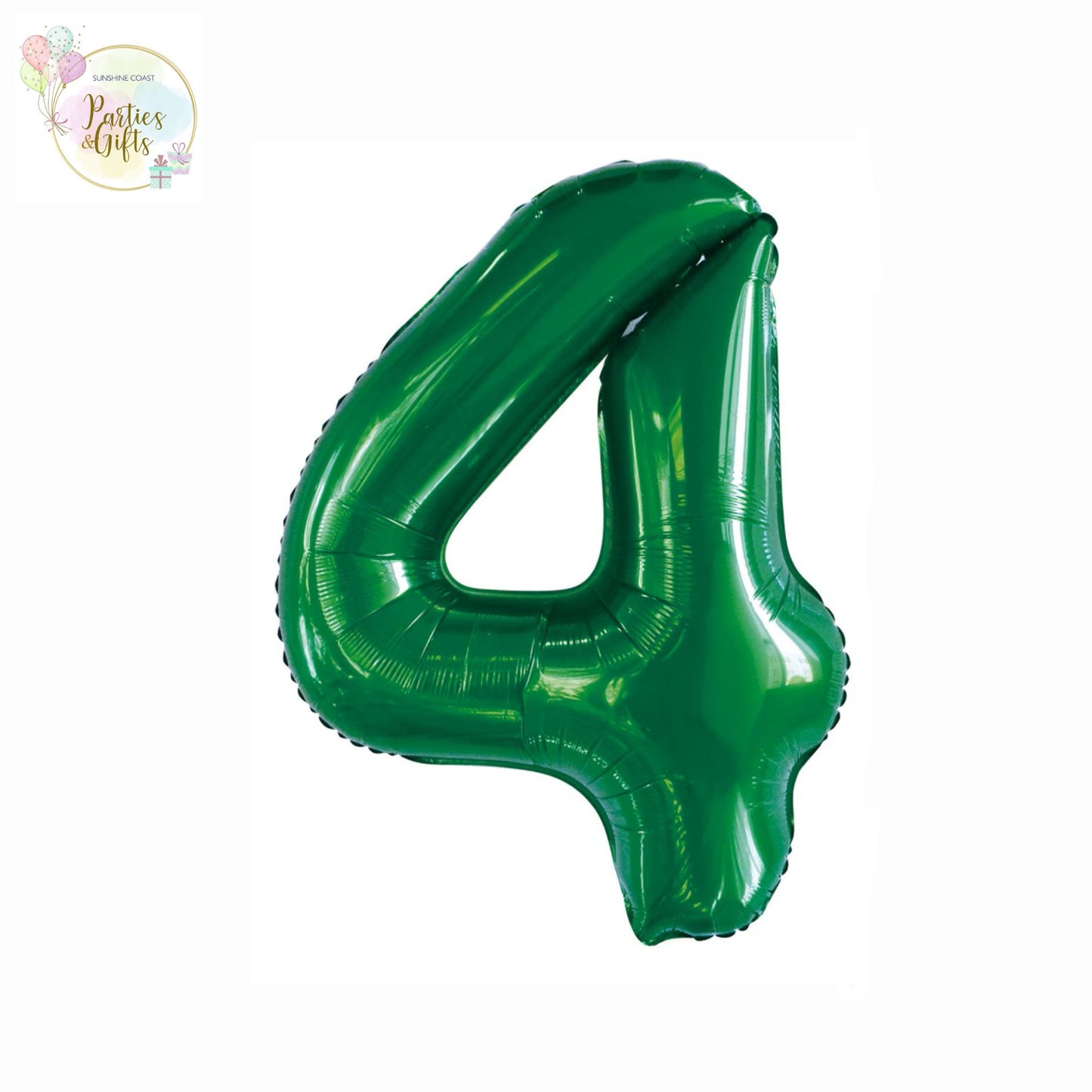 GIANT FOIL BALLOON - EMERALD GREEN NUMBER 4 - 86CM