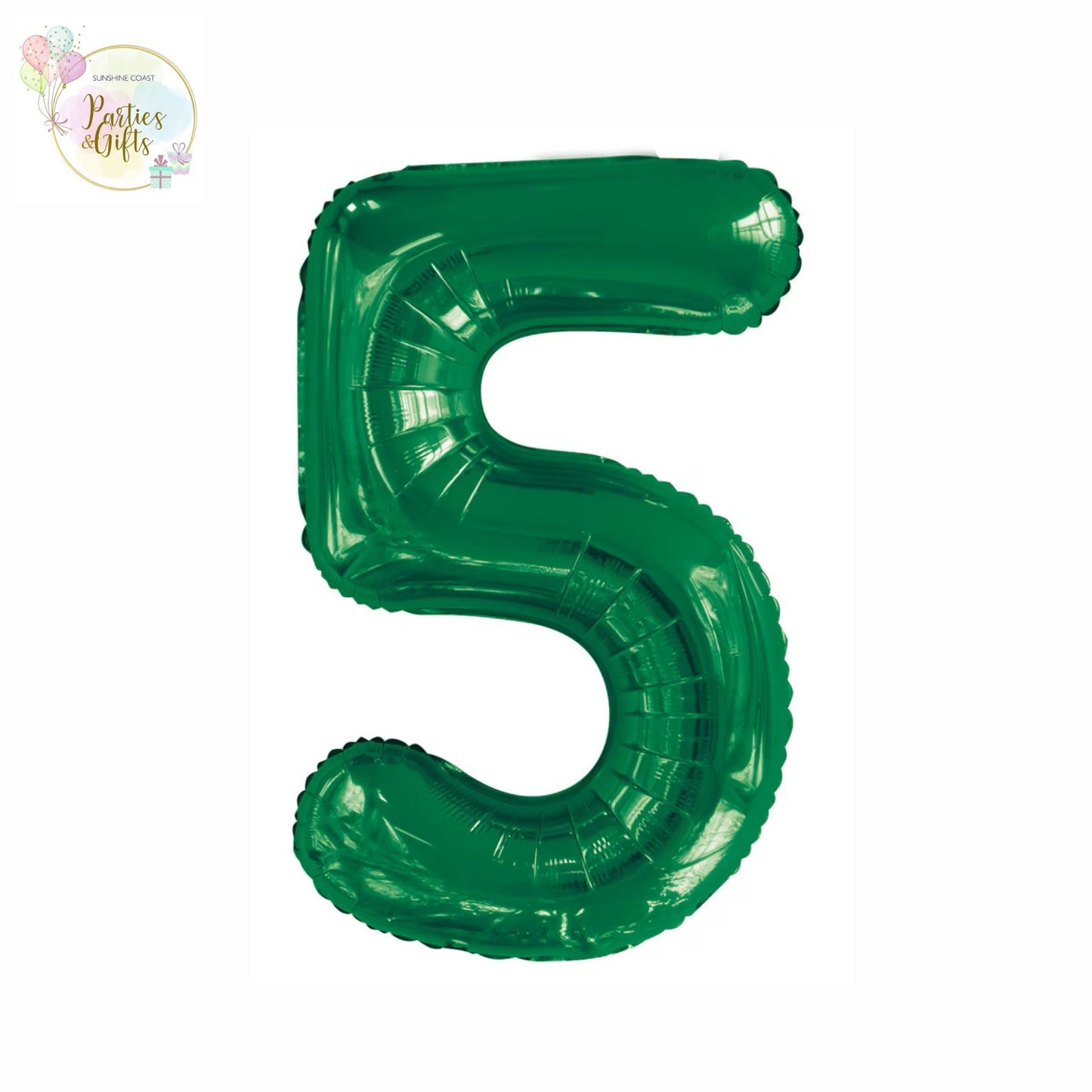 GIANT FOIL BALLOON - EMERALD GREEN NUMBER 5 - 86CM