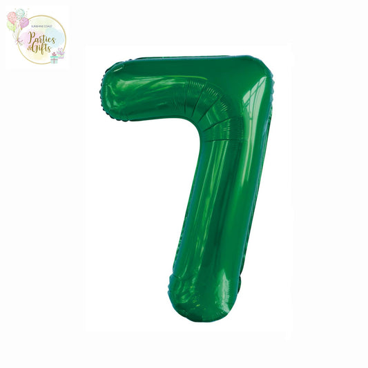 GIANT FOIL BALLOON - EMERALD GREEN NUMBER 7 - 86CM