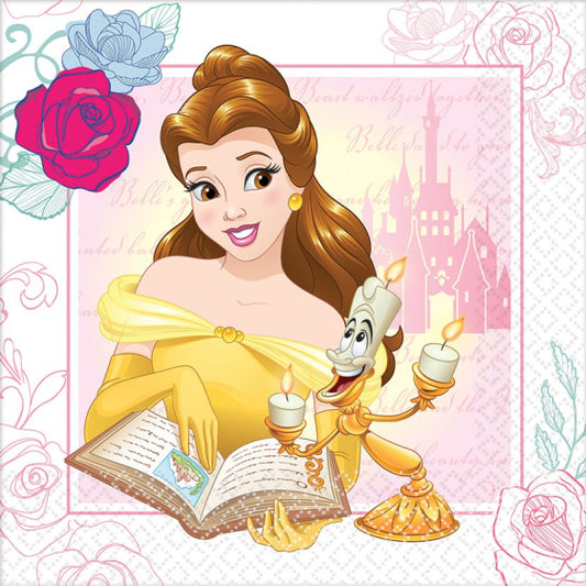DISNEY PRINCESS BEAUTY AND THE BEAST LUNCH NAPKINS - PACK OF 16