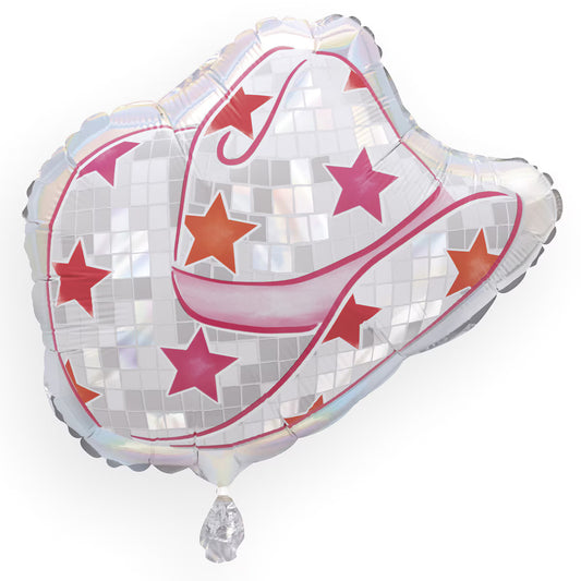 COWBOY HAT WITH STARS SHAPE FOIL BALLOON - 33CM