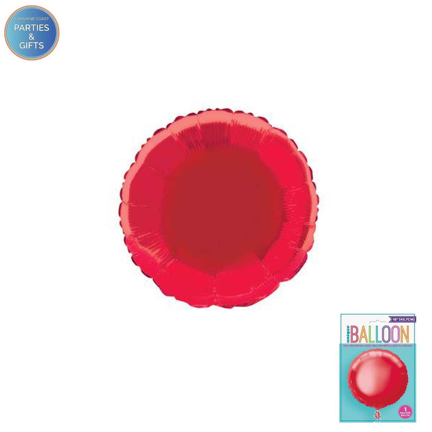 RED ROUND FOIL BALLOON - 45.7CM