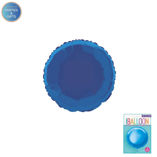 ROYAL BLUE ROUND FOIL BALLOON - 45.7CM