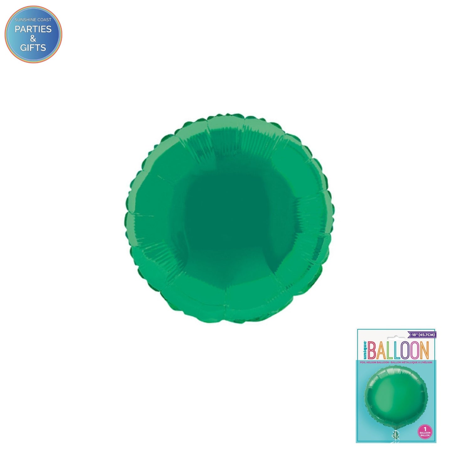 EMERALD GREEN ROUND FOIL BALLOON - 45.7CM