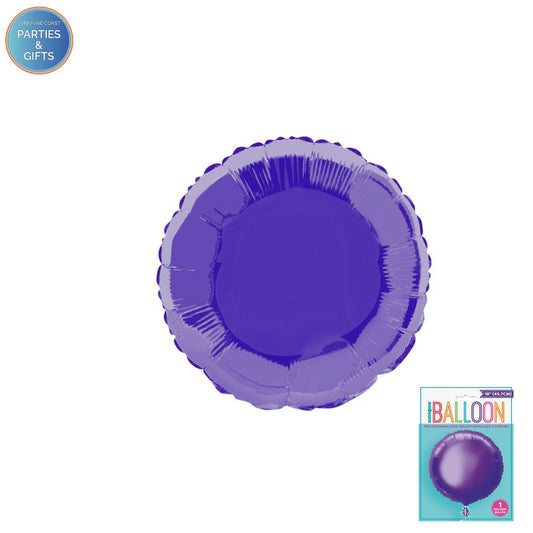 DEEP PURPLE ROUND FOIL BALLOON - 45.7CM