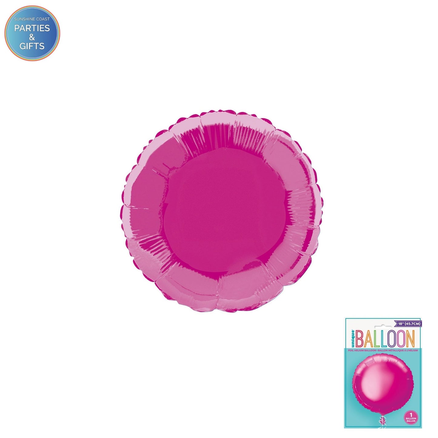 HOT PINK ROUND FOIL BALLOON - 45.7CM