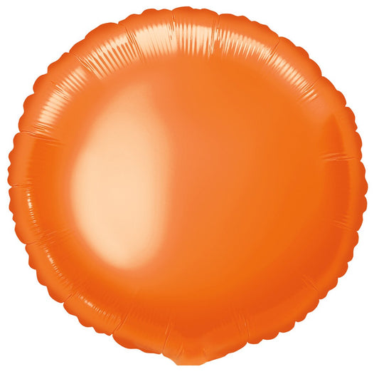 ORANGE ROUND FOIL BALLOON - 45.7CM
